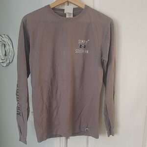 Simply Southern Womens's Long Sleeve Tee - Gray